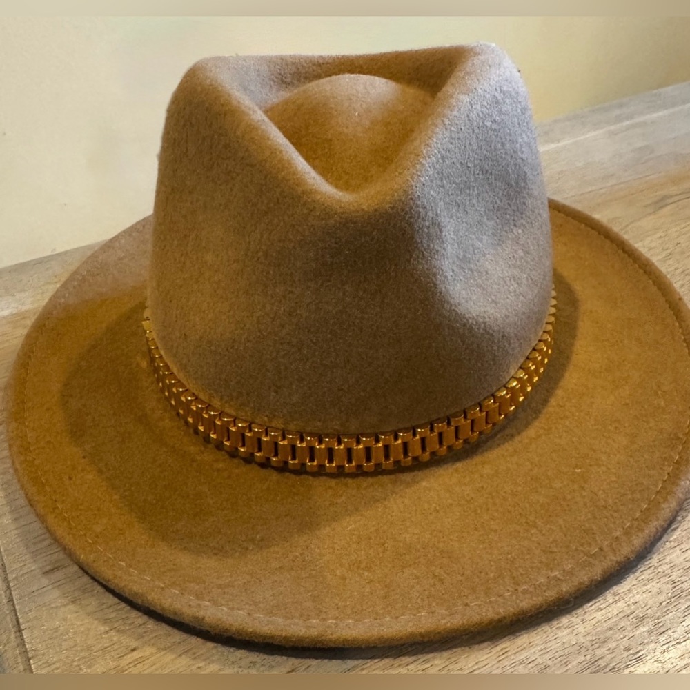 PRSVR Wool Wide Brim Hat Gold Chain Band XL Western Style